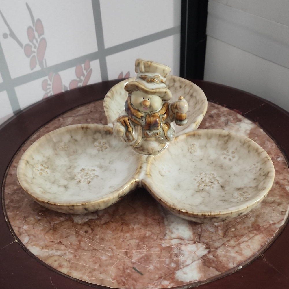 Tii Collections SNOWMAN Candy Dish 